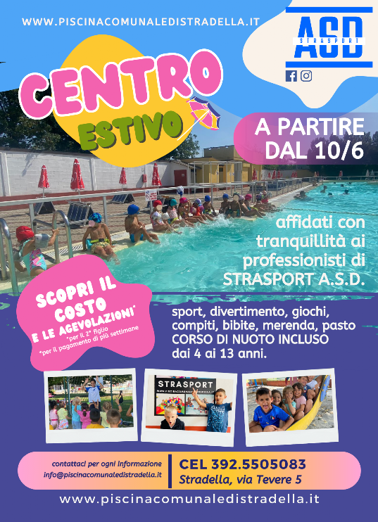 centri estivi 2024 piscina comunale di stradella 