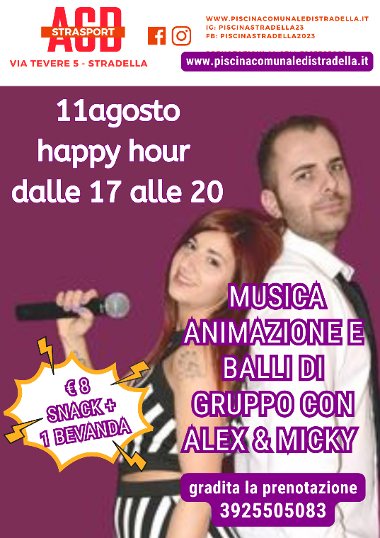 11 agosto happy hour con alex e micky