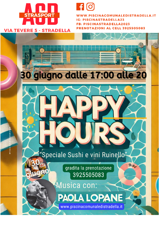 happy hours domenica 30 giugno ore 17 . . . con paola lopane